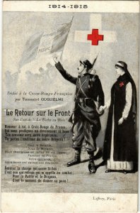 PC CPA FRENCH PROPAGANDA, SATIRE, WW1, RETOUR SUR LE FRONT, (b16855)