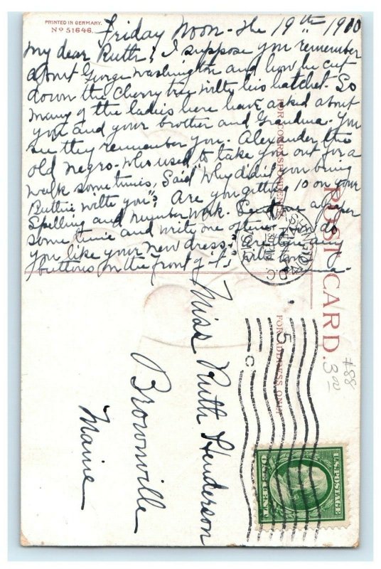 1910 Red Cherry And Axe Patriotic Ellen Clapsaddle Signed Germany Postcard