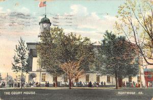 Montrose Pennsylvania The Court House Street View Antique Postcard K18292 