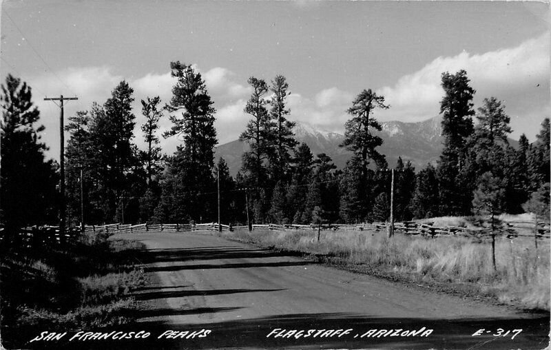 Flagstaff Arizona San Francisco Peaks 1940s RPPC Photo #E-317 Postcard 9944