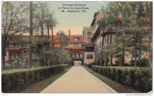 Carriage Entrance to Ponce De Leon Hotel , St Augustine , Florida , 00-10s