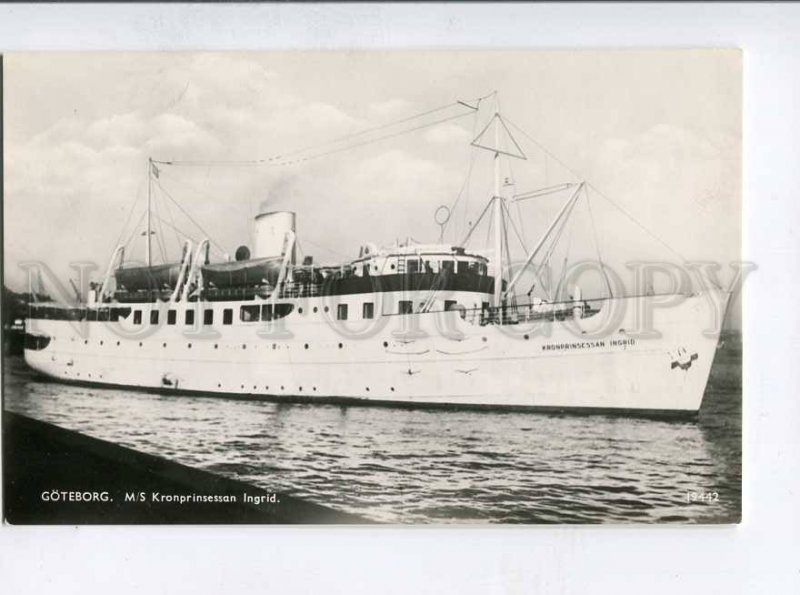 415359 SWEDEN GOTEBORG motor ship Kronprinsessan Ingrid Vintage photo postcard