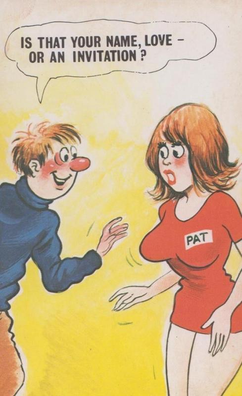 Pat Patricia Dating Blind Date With Comic Patting Humour Postcard