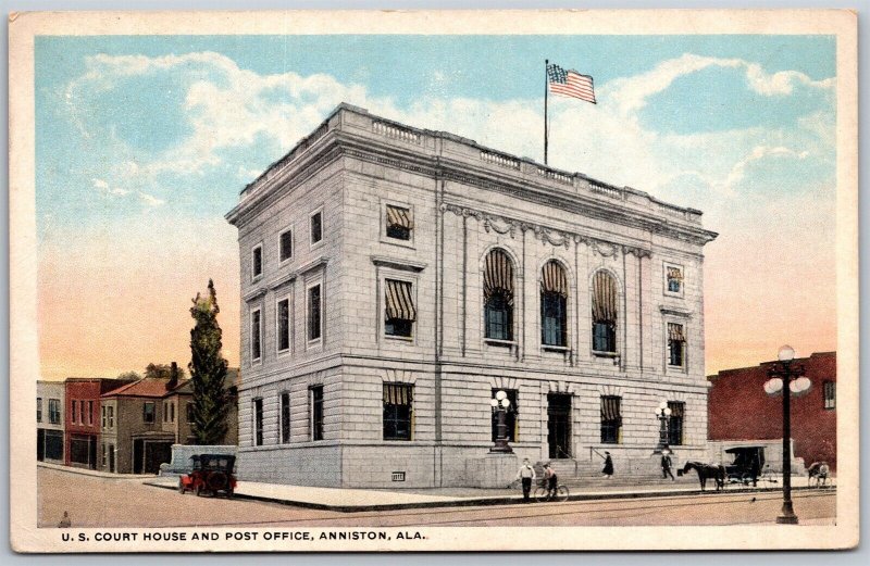 Vtg Anniston Alabama AL US Court House and Post Office 1920s View Postcard
