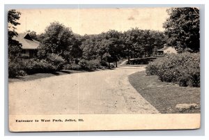 Vintage 1910s Postcard Entrance in West Park, Joliet, IL