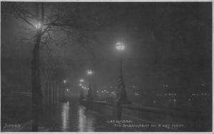 BR69472  a embankment on a wet night   london   uk judges L 45 real photo
