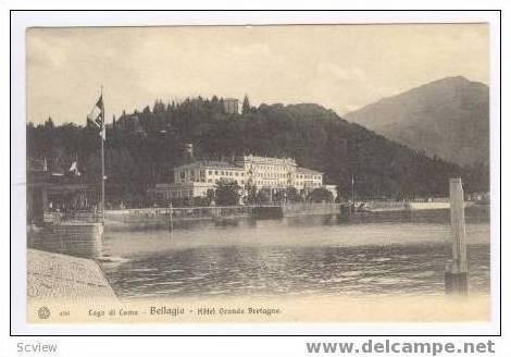 Bellagio Italy Hotel Grande Bretagne 00 10s Hippostcard