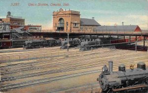 Union Station Railroad Depot Trains Omaha Nebraska 1910cpostcard