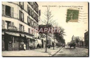 Old Postcard Clichy Boulevard Victor Hugo Tobacco