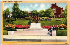 Postcard - Pierce Memorial - Bangor, Maine