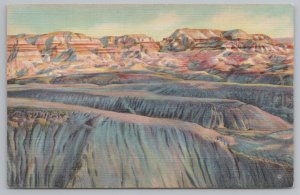 Arizona~Painted Desert & Blue Forest @ Dusk~Linen Vintage Postcard 