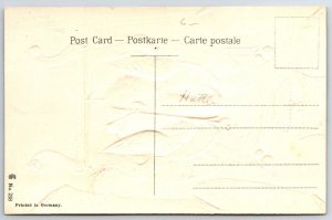 Patriotic Thanksgiving~Turkey On Throne~US Flag Drapes~Scepter~Crown~Emboss