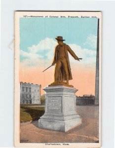 M-193356 Monument of Colonel Wm Prescott Bunker Hill Charlestown Massachusetts