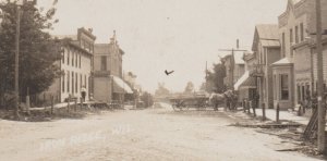 Iron Ridge WISCONSIN RPPC 1907 MAIN STREET nr Horicon Hustisford Neosho Hartford