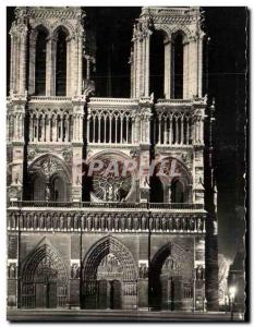 Old Postcard Paris And Its Wonders Night View Of The Facade Of The Cathedral ...