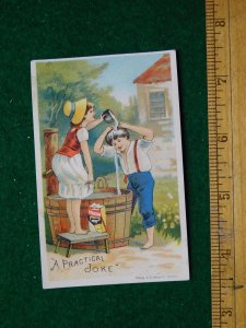 1870s-80s J B Williams Co Ivorine Cleaner Victorian Trade Card F23