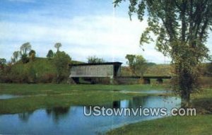 Covered Railroad Bridge - Lamoille River, Vermont VT  