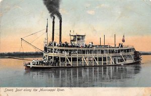 Unidentified Sternwheeler River Steamship Ferry Boat Ship 