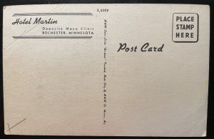 Vintage Postcard 1940's Hotel Martin (Colonial Inn), Rochester, Minnesota (MN)