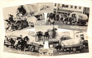 RPPC Orville Ewing, Pritchett Colorado, Reno Covered Wagon 1939 Vintage Postcard