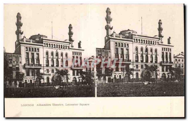 Stereoscopic Card - London - Alhambra Theater - Leichester Square - Old Postcard