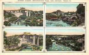 Vintage Postcard 1942 Views Sunken Garden Brackenridge Park San Antonio Texas TX