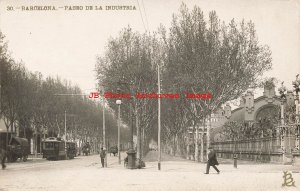 Spain, Barcelona, RPPC, Paseo De La Industria, Photo No 30