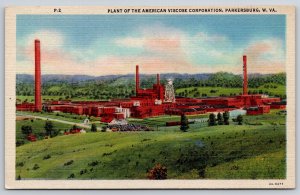 Parkersburg WV~American Viscose Corp Plant~General View~Water Tower~Linen PC