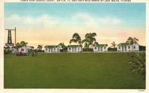 N Lake Wells FL-Florida, 1949 Tower View Tourist Court Cottages Vintage Postcard