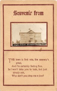 G34/ Browns Valley Minnesota RPPC Postcard c1910 High School 22