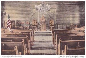 Verment Plymouth Interior Of Union Church Showing Flag In Coolidge Pew Handco...