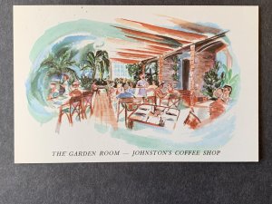 TheGardenRoom Johnston's Coffee Shop Daytona Beach FL Litho Postcard H2124081838