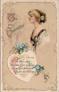 Schmucker Valentine Beautiful Woman On this Day Love Is Kind Winsch Postcard X13