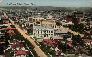 Tulsa Oklahoma OK Birdseye View 1900s-10s Postcard