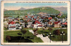 Queen's Point Keyser West Virginia 1920s Postcard Birdseye View From Prep School