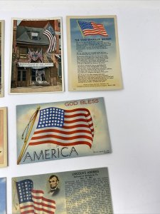 Lot of 12 Patriotic US Flag Postcards United States Patriotism 