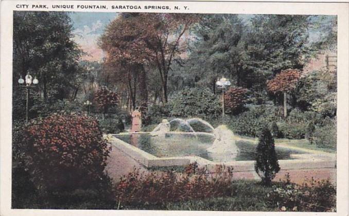 New York Saratoga Springs Unique Fountain In City Park