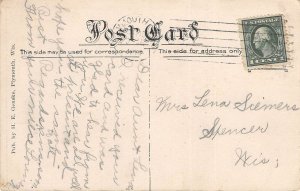 Plymouth Wisconsin Interior View, Post Office, B/W Lithograph, Vintage PC U20869