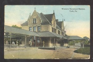 YORK PENNSYLVANIA WESTERN MARYLAND RAIRAD DEPOT STATION VINTAGE POSTCARD