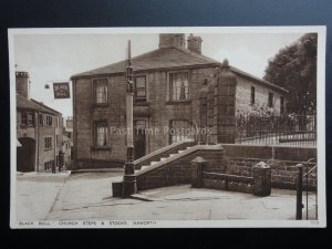 Yorkshire: HAWORTH, Black Bull Pub, Church Steps & Stocks Old Postcard