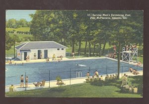 ATLANTA GEORGIA FORT MCPHERSON SWIMMING POOL VINTAGE POSTCARD