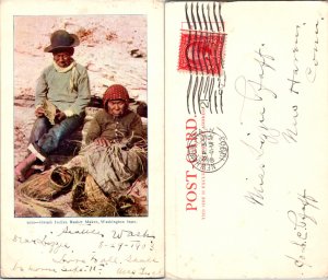 Siwash Indian Basket Maker, Washington State (16218