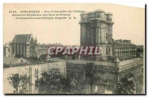 Postcard Old Vincennes Chateau entire view Former Residence of the Kings of F...