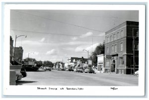 1958 Business District Street Scene at Gordon Nebraska NE RPPC Photo Postcard