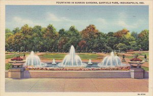 Fountains In Sunken Gardens Indianapolis Indiana Curteich