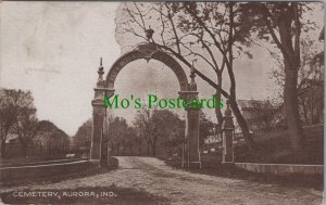 America Postcard - Cemetery, Aurora, Dearborn County, Indiana RS36514