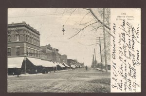 BILLINGS MONTANA DOWNTOWN STREET SCENE STORES DIRT VINTAGE POSTCARD 1907