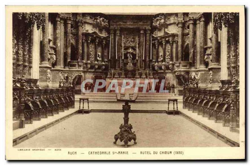 Old Postcard Auch Cathedrale Sainte Marie Altar Choir