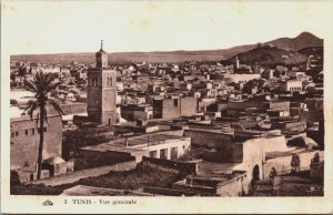 Tunisia Tunis Vue Generale Vintage Postcard C197