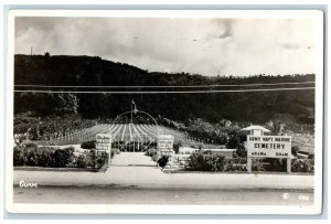 c1940's Army Navy Marine Cemetery Roadside Guam RPPC Photo Vintage Postcard